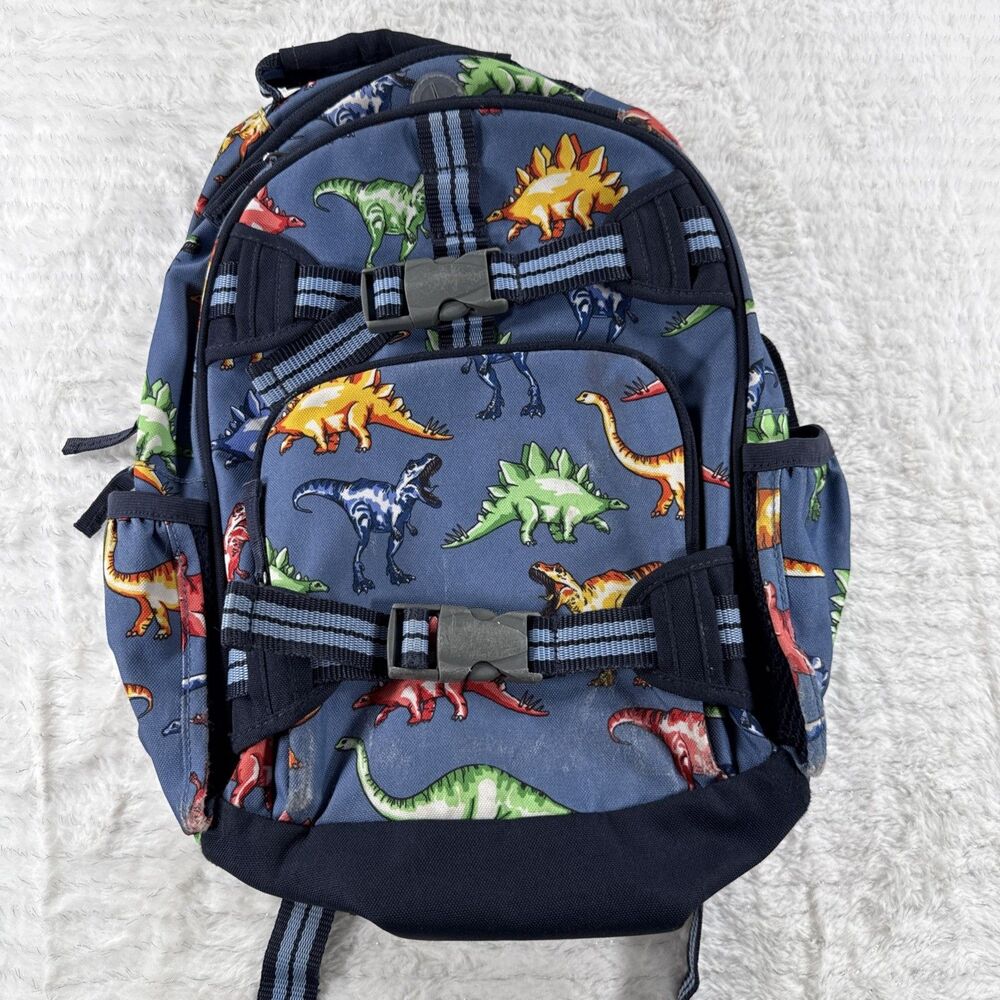 Pottery Barn Kids Dinosaur Backpack Blue Mini Dino Print